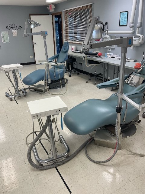 Dental chair in a dental office